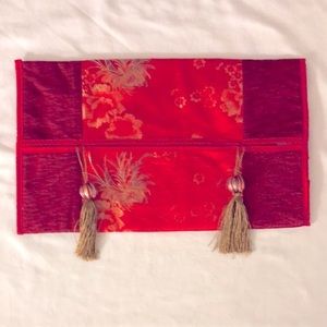 Asian Silk Tissue Box Cover with Tassels